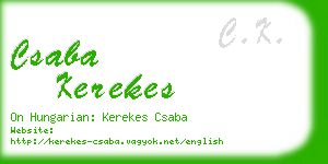 csaba kerekes business card